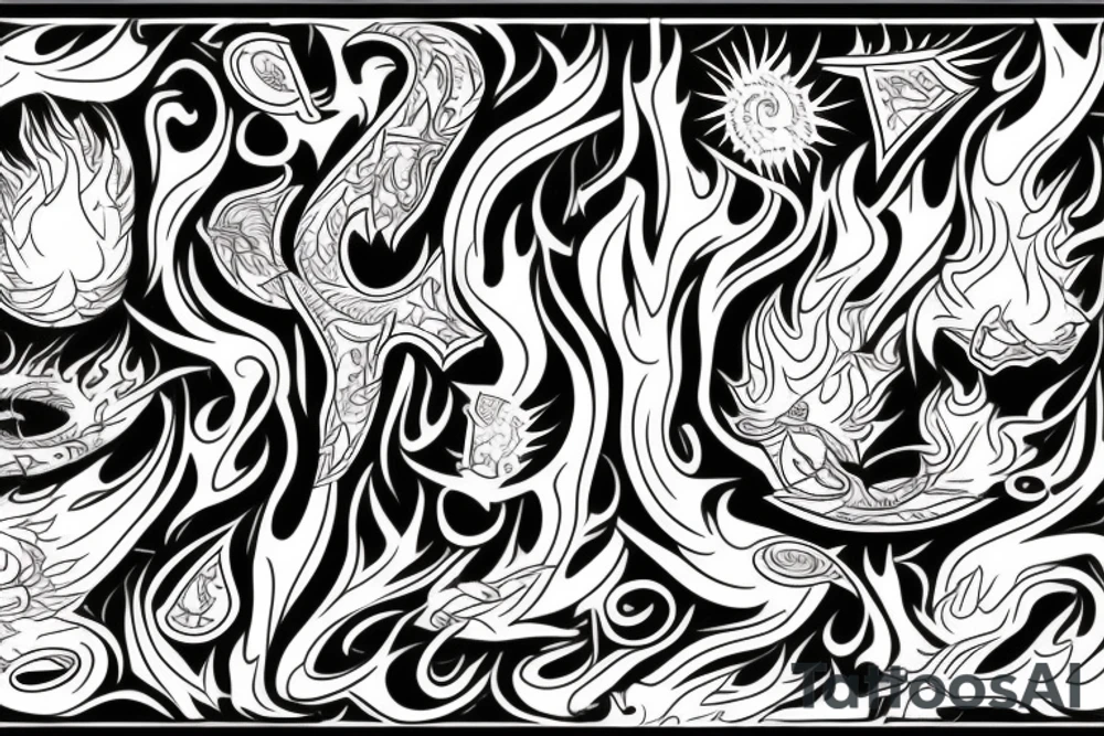 religion and fire tattoo idea