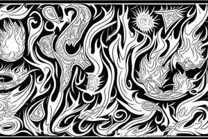 religion and fire tattoo idea