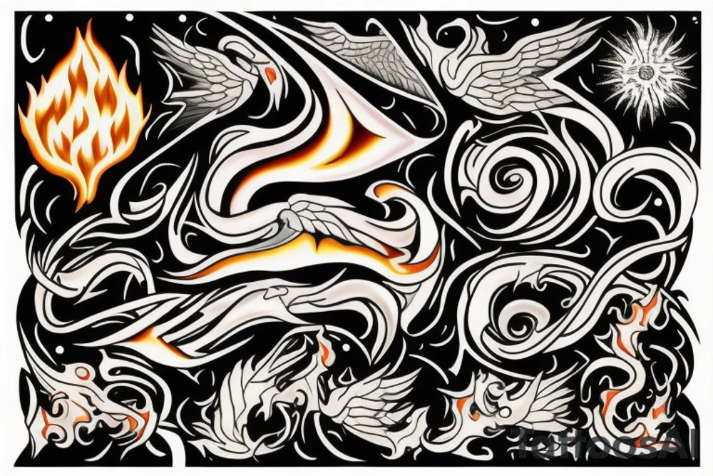 religion and fire tattoo idea