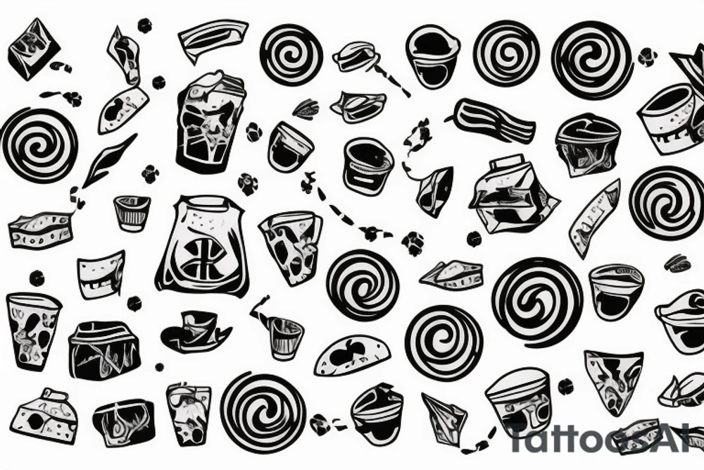 trash polka tattoo idea