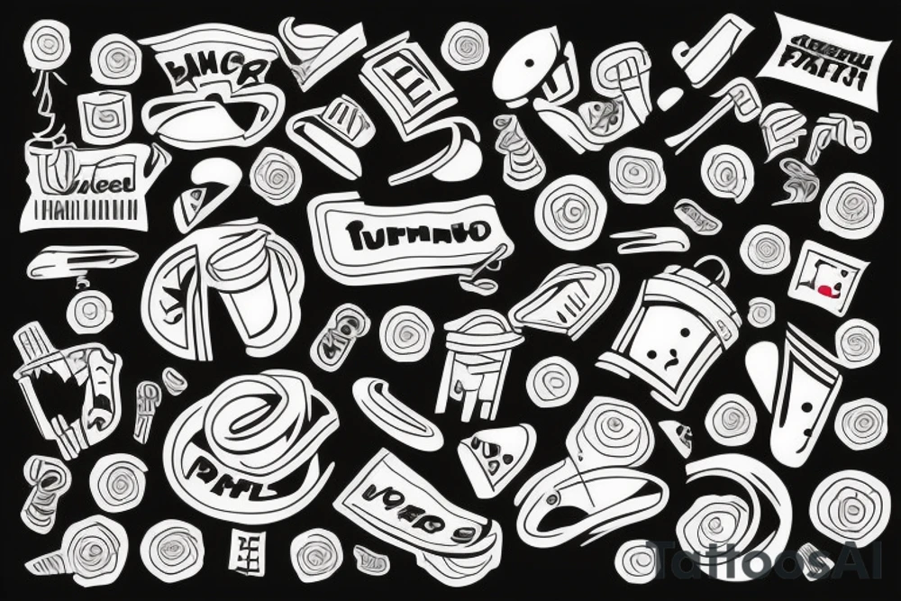 trash polka tattoo idea
