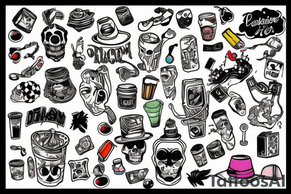 trash polka tattoo idea