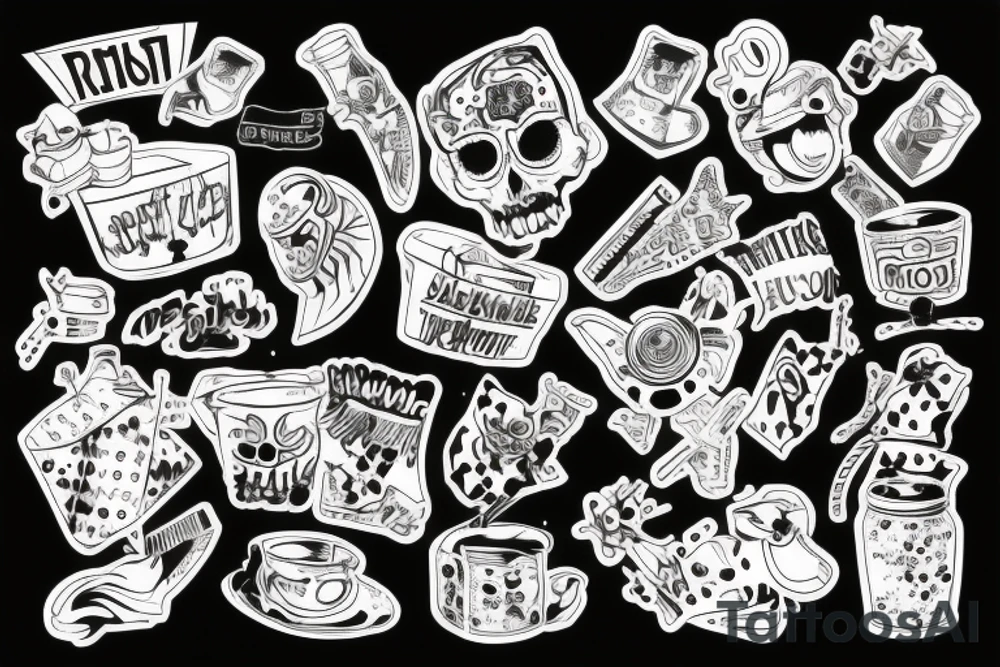 trash polka tattoo idea