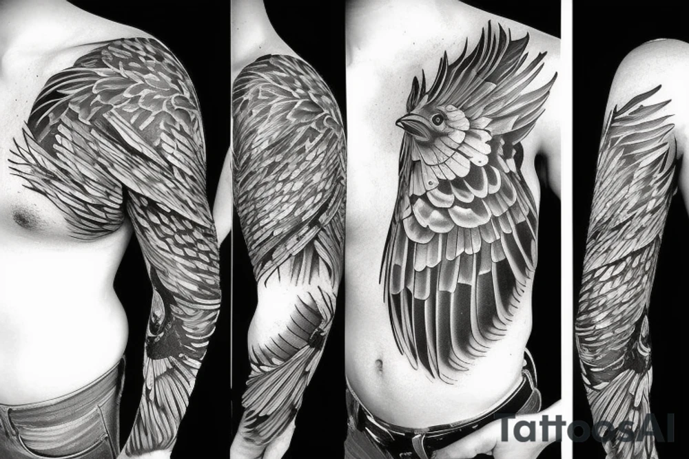 falling black raven tattoo idea