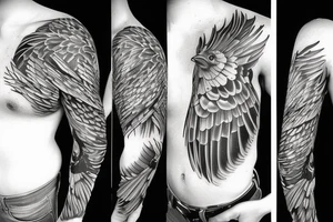 falling black raven tattoo idea