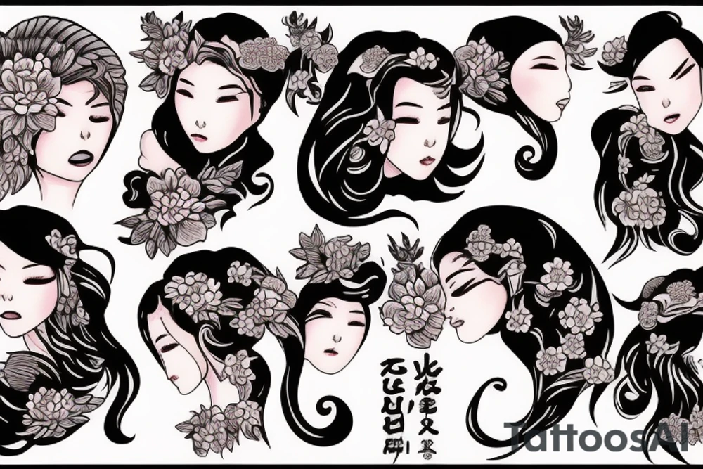 Phoenix and a girl tattoo idea