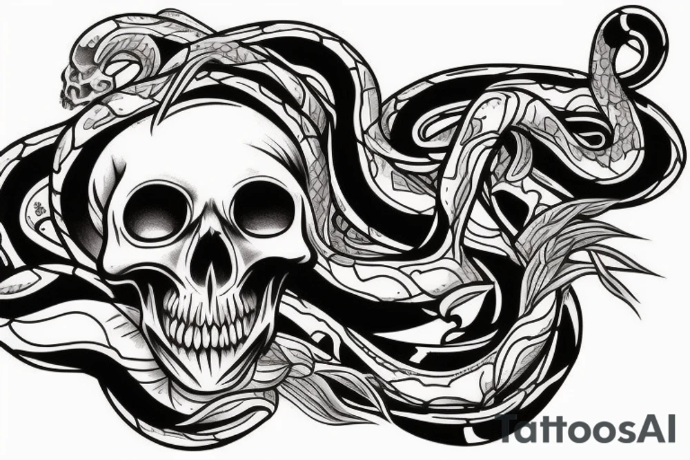 Snake and skull tattoo idea