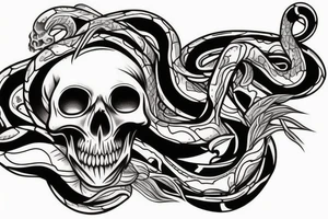 Snake and skull tattoo idea