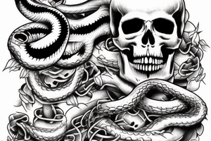 Snake and skull tattoo idea