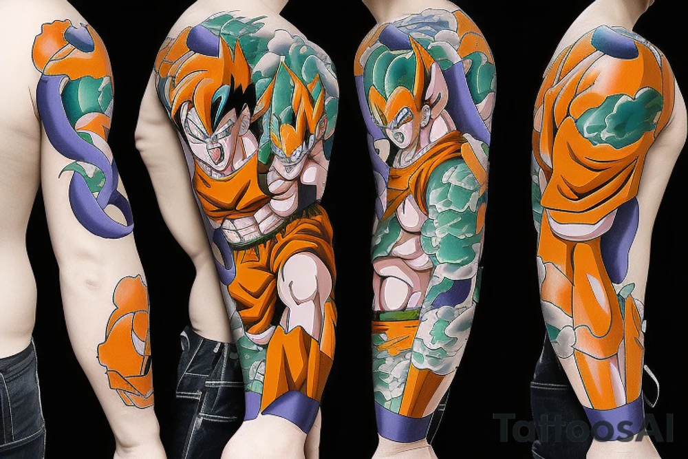 A Dragonball tattoo sleeve tattoo idea
