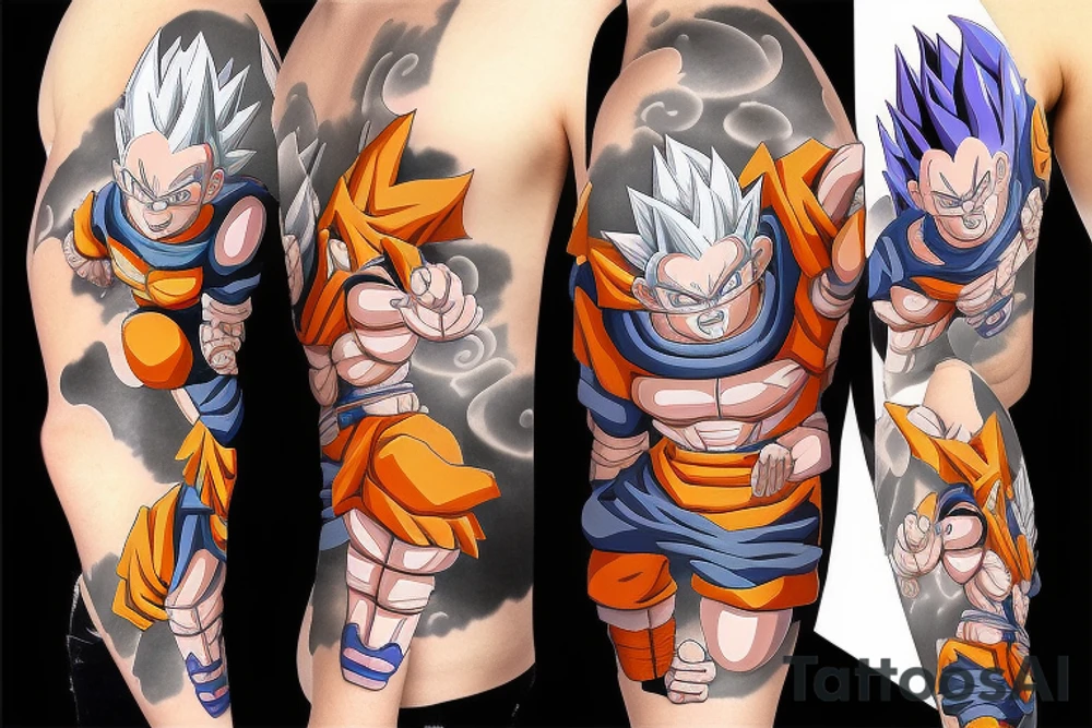 A Dragonball tattoo sleeve tattoo idea