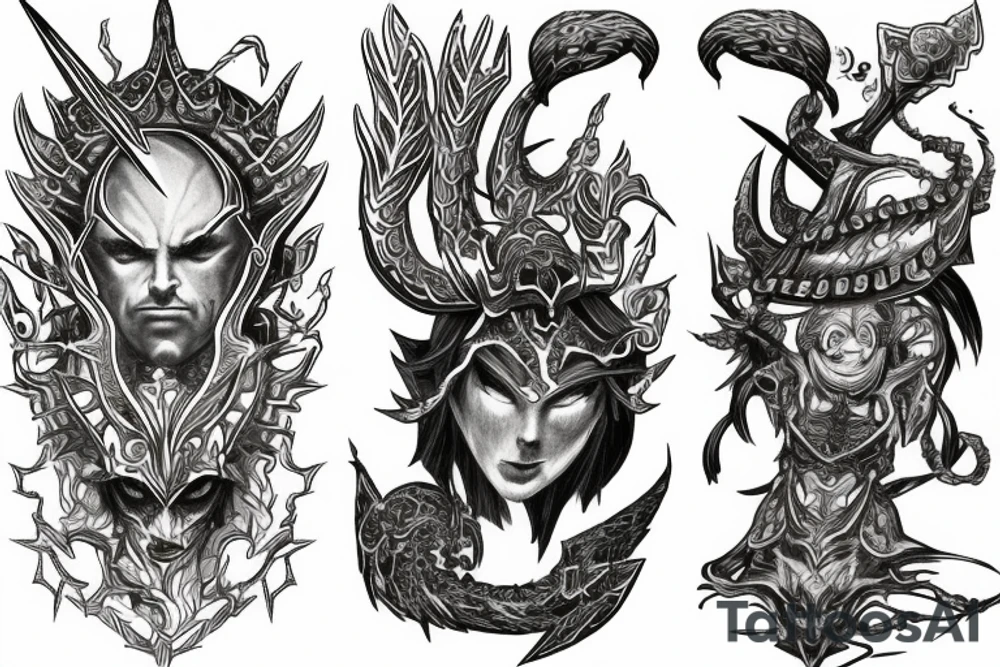 Path of exile gods sleeve tattoo idea