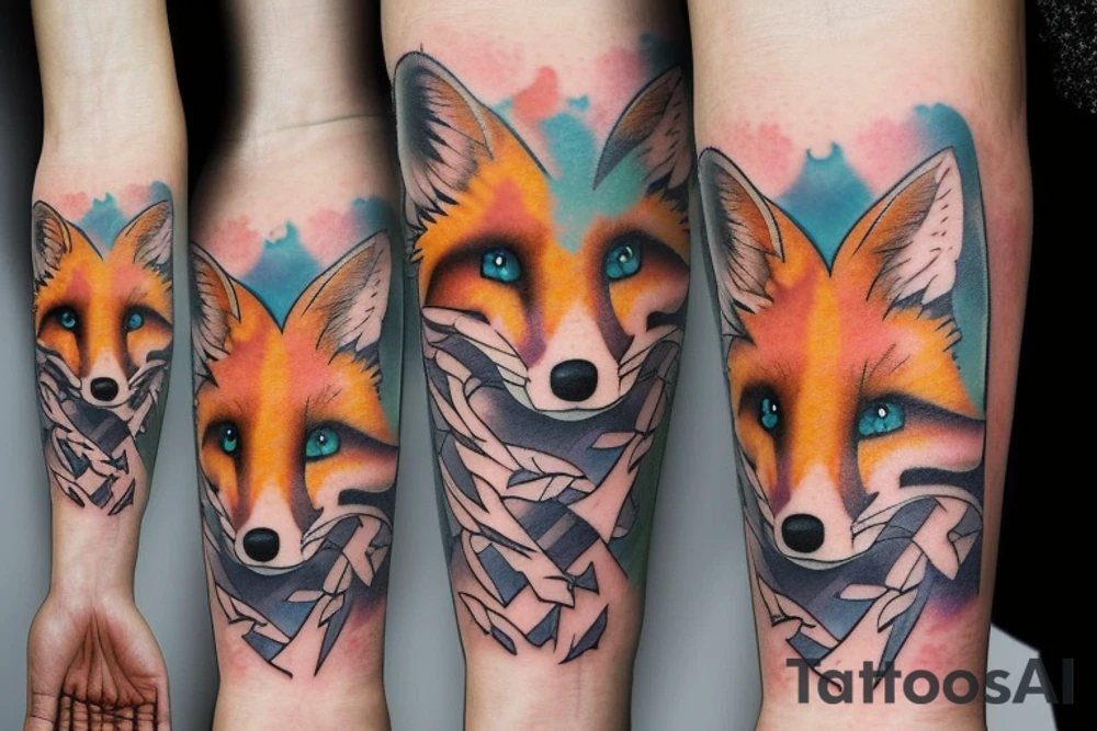 color, fox, math tattoo idea