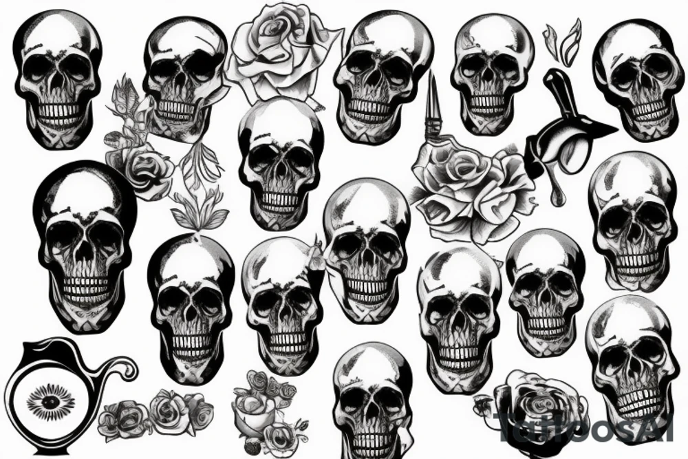 beer mug skull tattoo idea