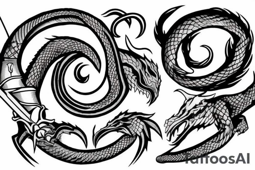 Ouroboros and sword tattoo idea