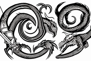 Ouroboros and sword tattoo idea