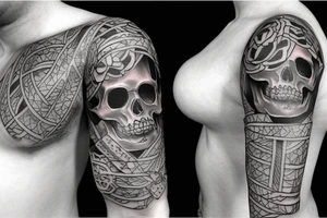 beer skull tattoo idea