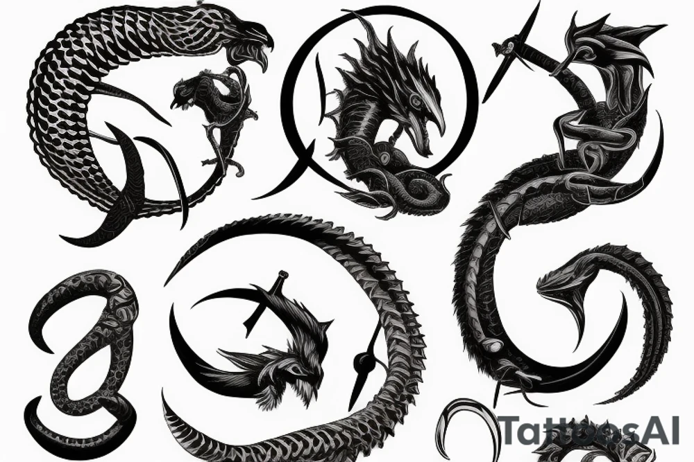 Ouroboros and sword tattoo idea