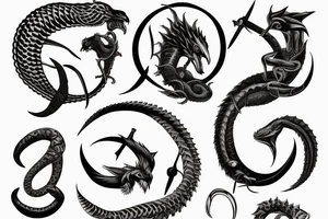 Ouroboros and sword tattoo idea