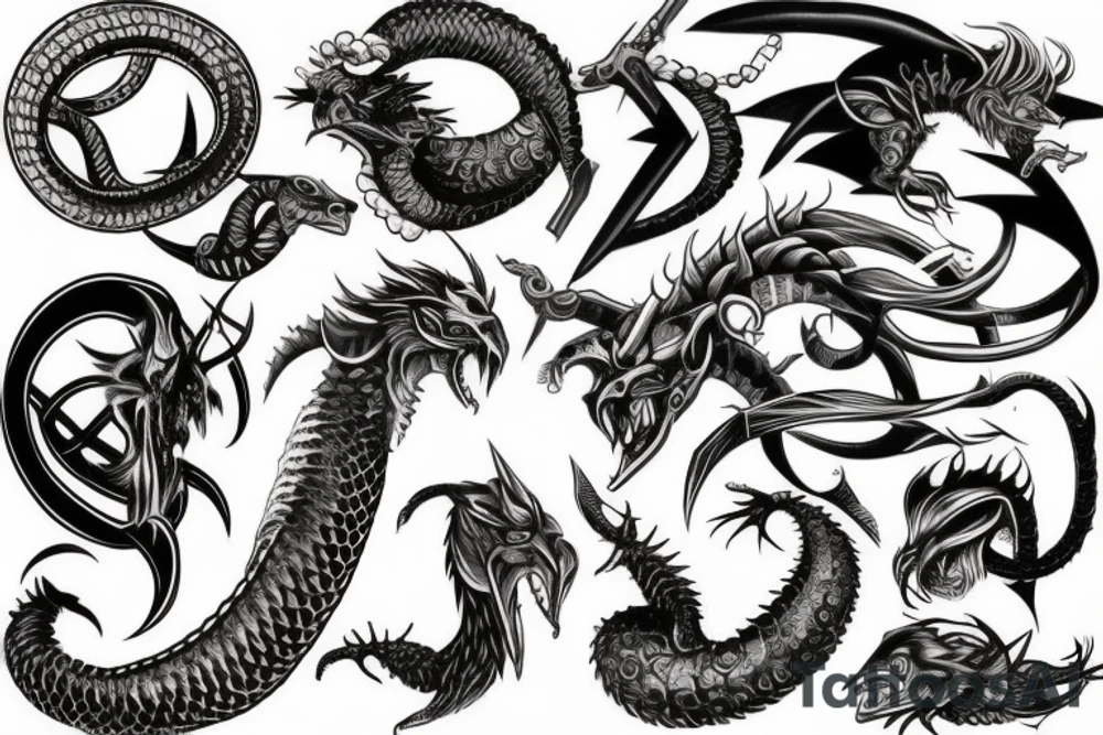 Ouroboros and sword tattoo idea