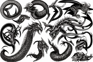 Ouroboros and sword tattoo idea
