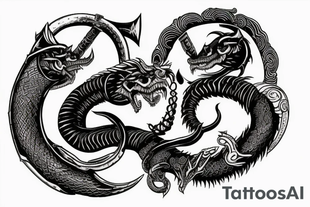 Ouroboros and sword tattoo idea