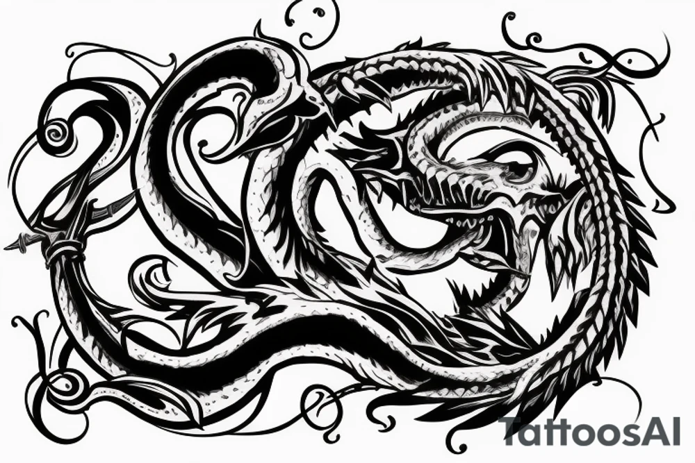 Ouroboros and sword tattoo idea
