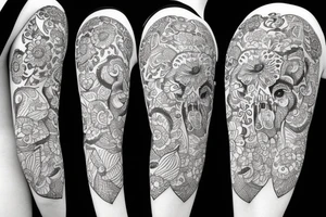 floral elephant tattoo idea