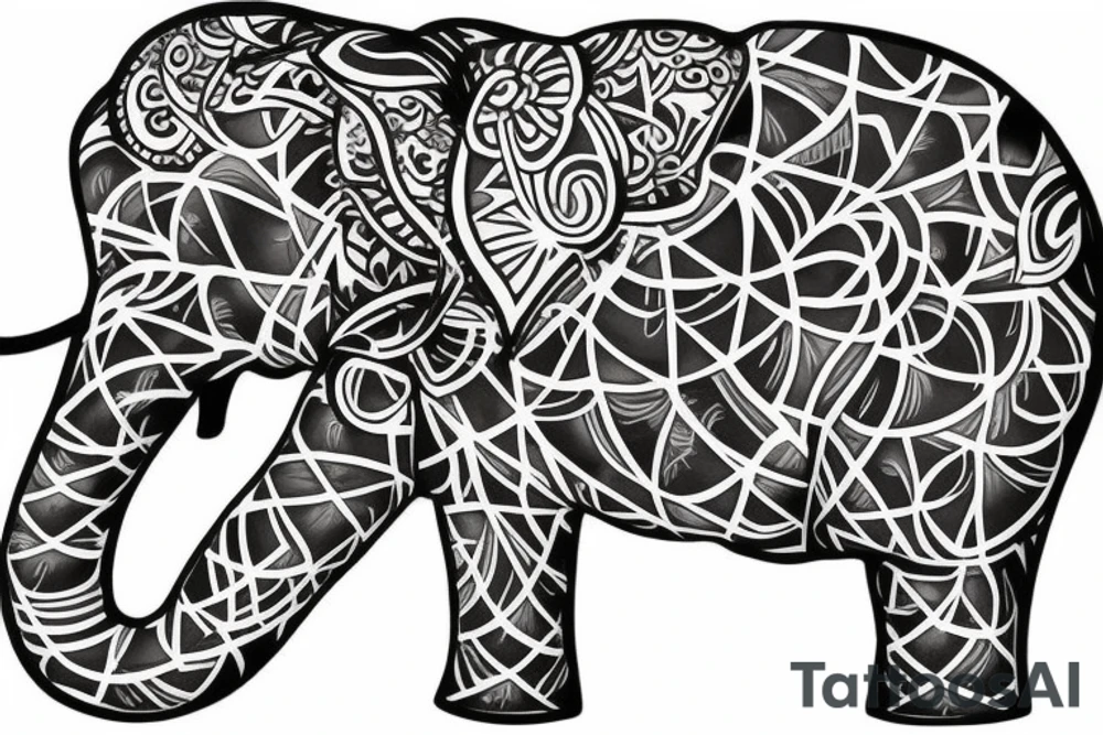 chest floral elephant tattoo idea