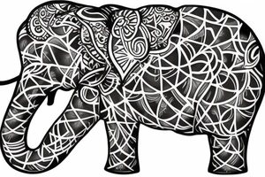 chest floral elephant tattoo idea