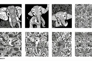 chest floral elephant tattoo idea