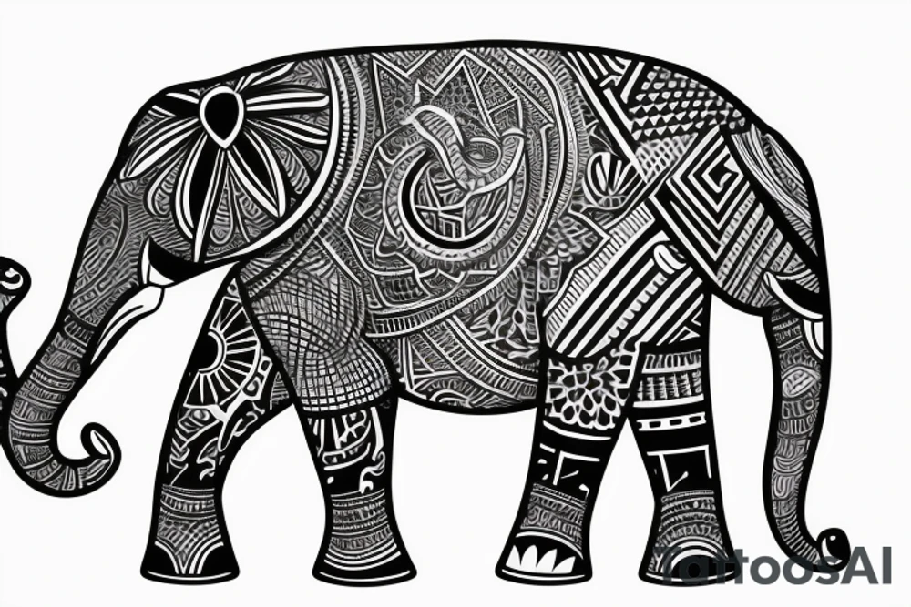 geometric elephant tattoo idea