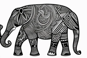 geometric elephant tattoo idea