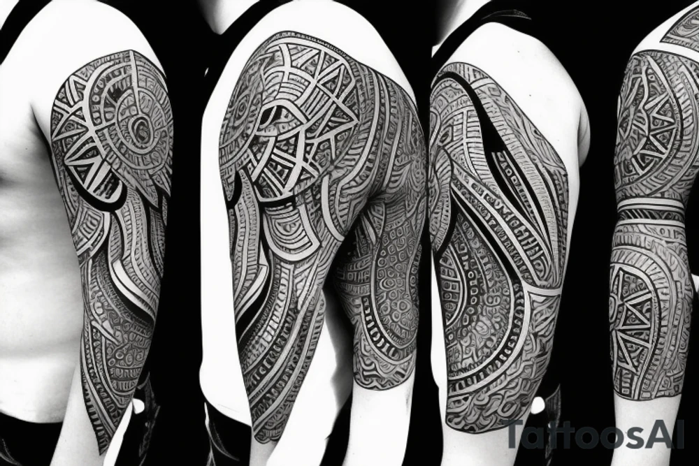 geometric elephant tattoo idea
