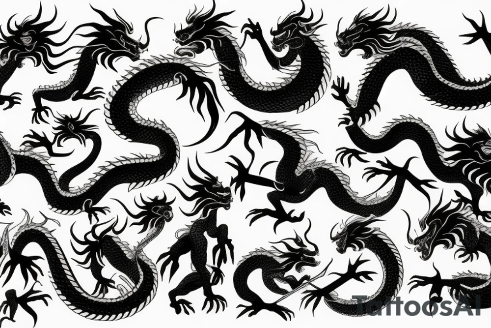 Chinese intimidating dragon tattoo idea