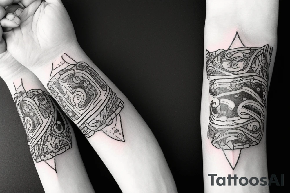 Wrists in broken handcuffs tattoo idea
