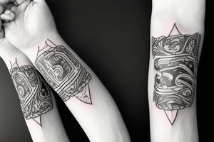 Wrists in broken handcuffs tattoo idea