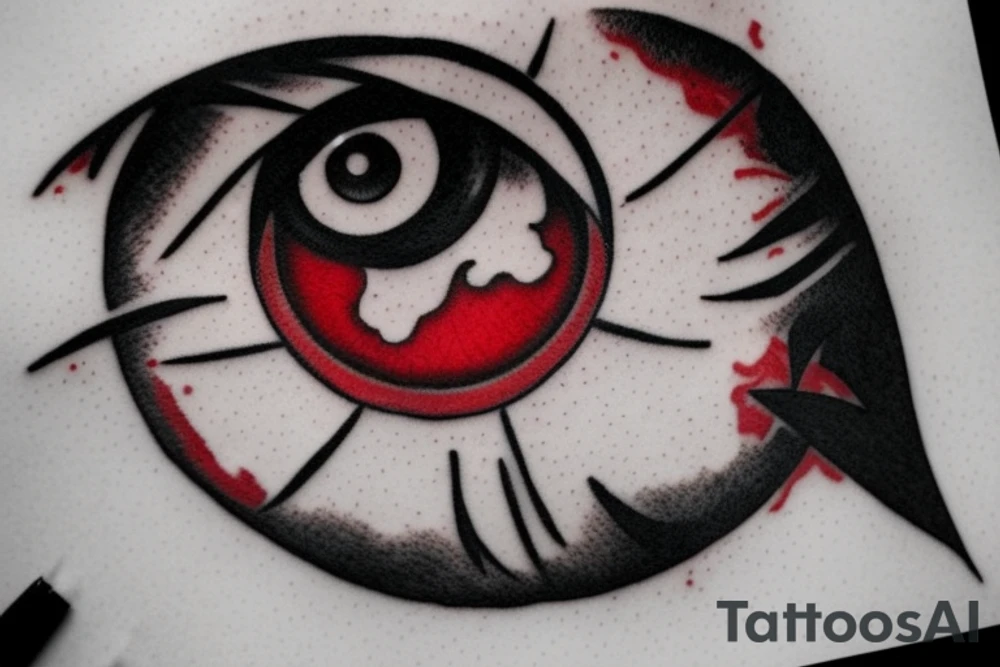 sharingan black and red eyes tattoo idea