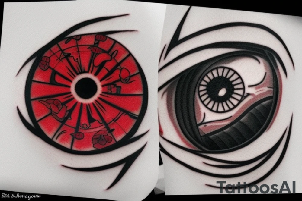 sharingan black and red eyes tattoo idea