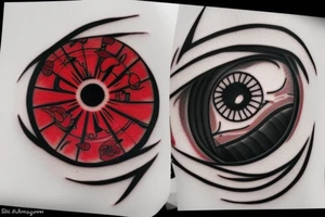 sharingan black and red eyes tattoo idea