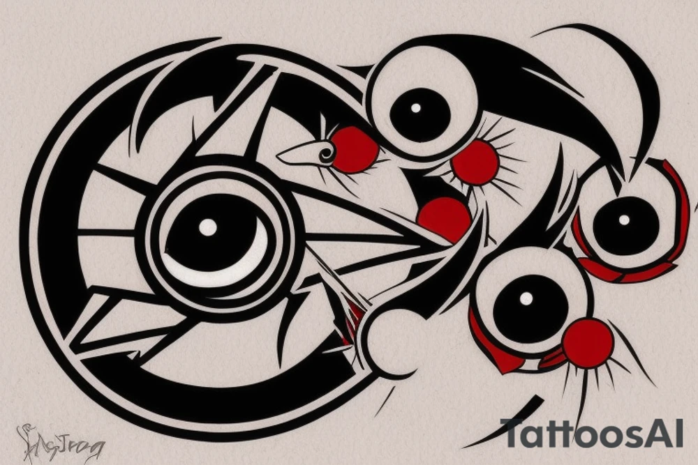 sharingan black and red eyes tattoo idea