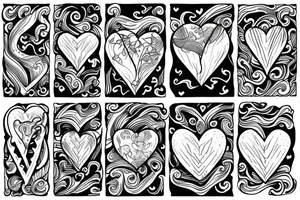 Half Fire heart and half water heart tattoo idea