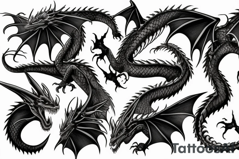 Evil dragon tattoo idea