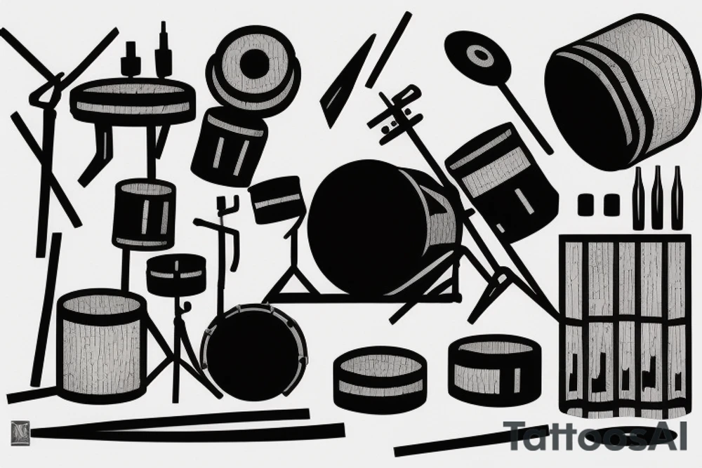 mad drummer tattoo idea