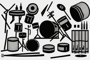 mad drummer tattoo idea