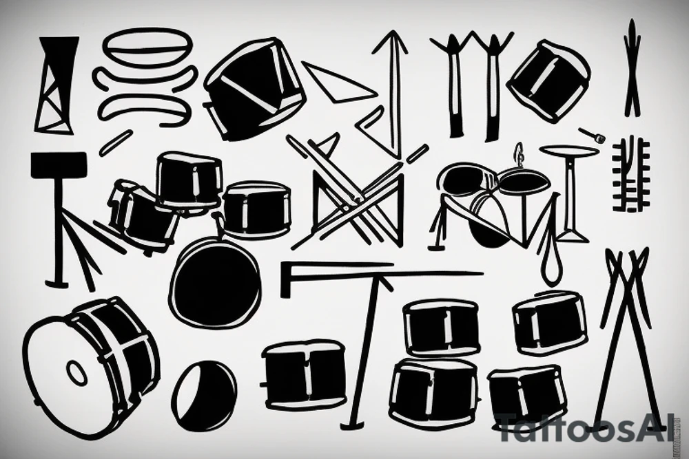 mad drummer tattoo idea