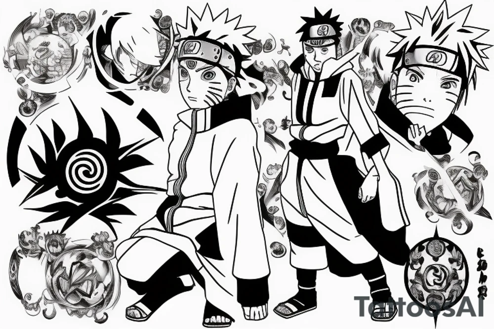 Naruto and Minato's Spiritual Connection tattoo idea