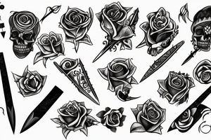 Dagger with rose tattoo idea