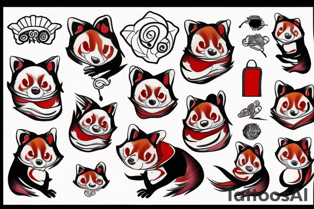 red panda juggling tattoo idea