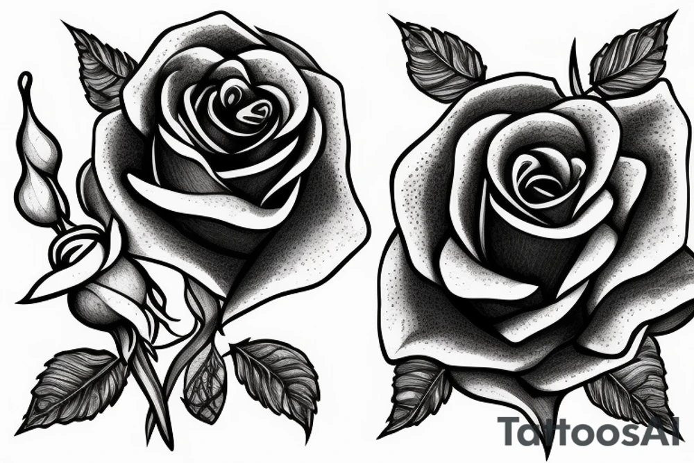 Rose with dagger in it tattoo idea